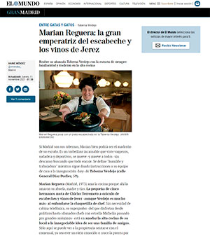 Marian Reguera, la gran emperatriz del escabeche y los vinos de Jerez
