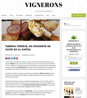 TABERNA VERDEJO, UN ESCONDITE DE CULTO EN LA CAPITAL